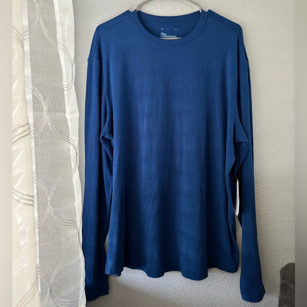 The Commons Men's Blue Long Sleeve Shirt Soft & Lightweight Size XL